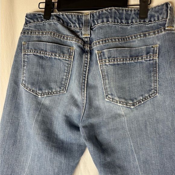 Gap Super Curvy Flare Pleated Denim Blue Classic Jeans sz 10 Long - Picture 5 of 6